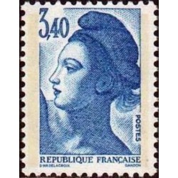 Timbre Yvert No 2425 Marianne type liberté de Delacroix 3.40fr bleu