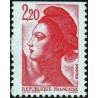 Timbre Yvert No 2427 Marianne type liberté de Delacroix 2.20fr rouge de carnet