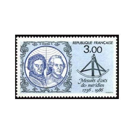 Timbre Yvert No 2428 Maupertuis et la Condamine