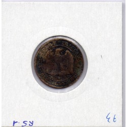2 centimes Napoléon III tête nue 1853 petit D Lyon B-, France pièce de monnaie