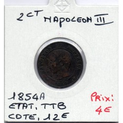 2 centimes Napoléon III tête nue 1854 A Paris TTB, France pièce de monnaie