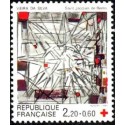 Timbre Yvert No 2449 Croix rouge Vitrail de Vieira da Silva