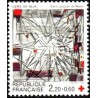 Timbre Yvert No 2449a Croix rouge Vitrail de Vieira da Silva, issu du carnet