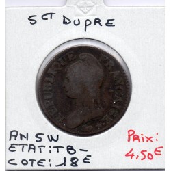 5 centimes Dupré An 5 W Lille TB-, France pièce de monnaie
