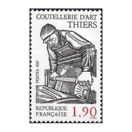 Timbre Yvert No 2467 Thiers, métiers d'art, la coutellerie