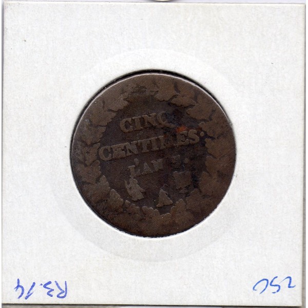 5 centimes Dupré An 7/5 A paris B, France pièce de monnaie