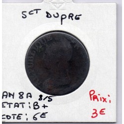 5 centimes Dupré An 8/5 A Paris B+, France pièce de monnaie