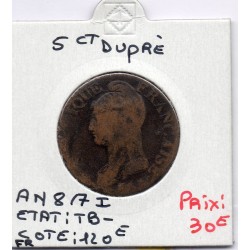5 centimes Dupré An 8/7 I Limoges TB-, France pièce de monnaie