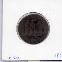 5 centimes Napoléon III tête nue 1855 MA chien Marseille B, France pièce de monnaie