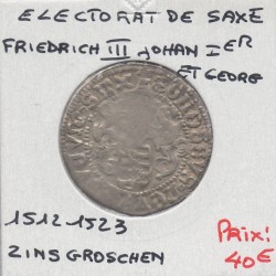 Électorat de Saxe Zinsgroschen 1512-1523 TTB frappe molle pièce de monnaie