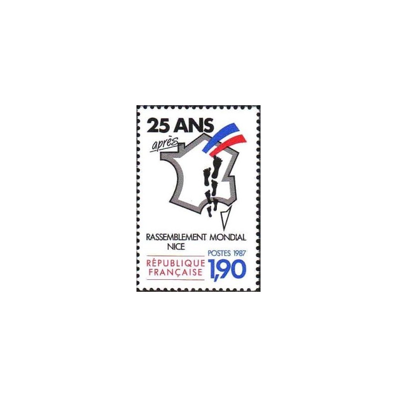 Timbre Yvert No 2481 Nice, rassemblement mondial des pieds noirs