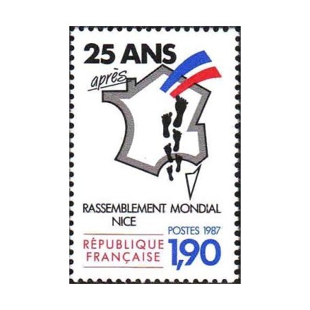 Timbre Yvert No 2481 Nice, rassemblement mondial des pieds noirs