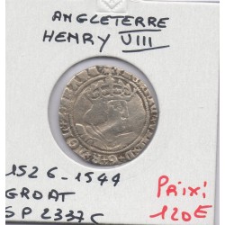 Angleterre Henri VIII Groat  1526-1544 TB pièce de monnaie