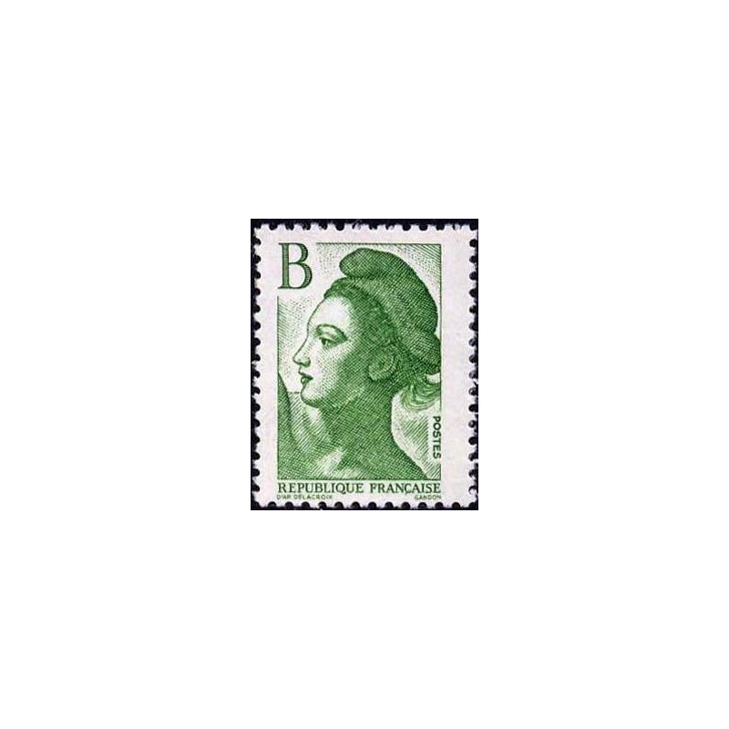 Timbre Yvert No 2483 Marianne type liberté de Delacroix B vert 2.00fr