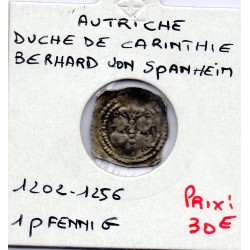 Carinthie, Bernhard von Spanheim 1 pfennig 1202-1256 TB pièce de monnaie
