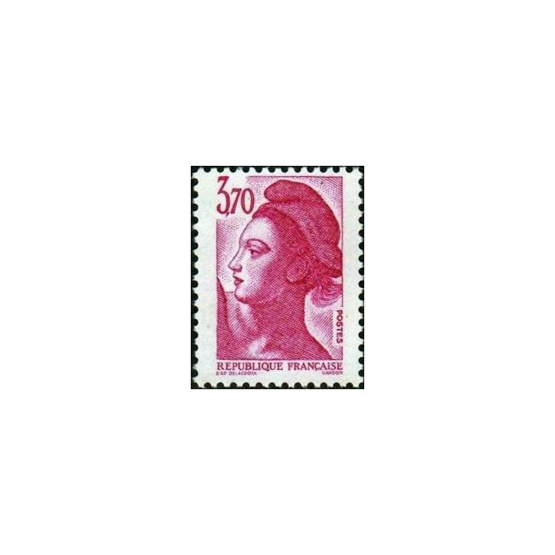 Timbre Yvert No 2486 Marianne type liberté de Delacroix 3.70fr rose