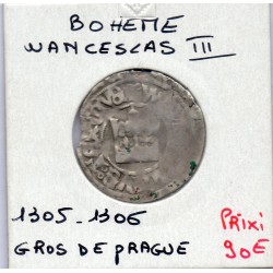 Bohême Wanceslas III Gros de Prague 1305-1306 TB, pièce de monnaie