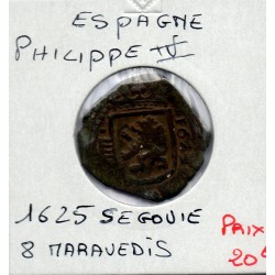 Espagne Philippe IV 8 maravedis 1625 Segovie TB, KM 73.6 pièce de monnaie