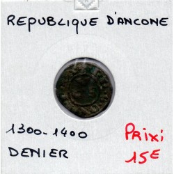 Italie Republique d'Ancone, Denaro 1300-1400 TB, pièce de monnaie