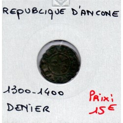 Italie Republique d'Ancone, Denaro 1300-1400 TB, pièce de monnaie