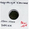 Italie Republique d'Ancone, Denaro 1300-1400 TB, pièce de monnaie