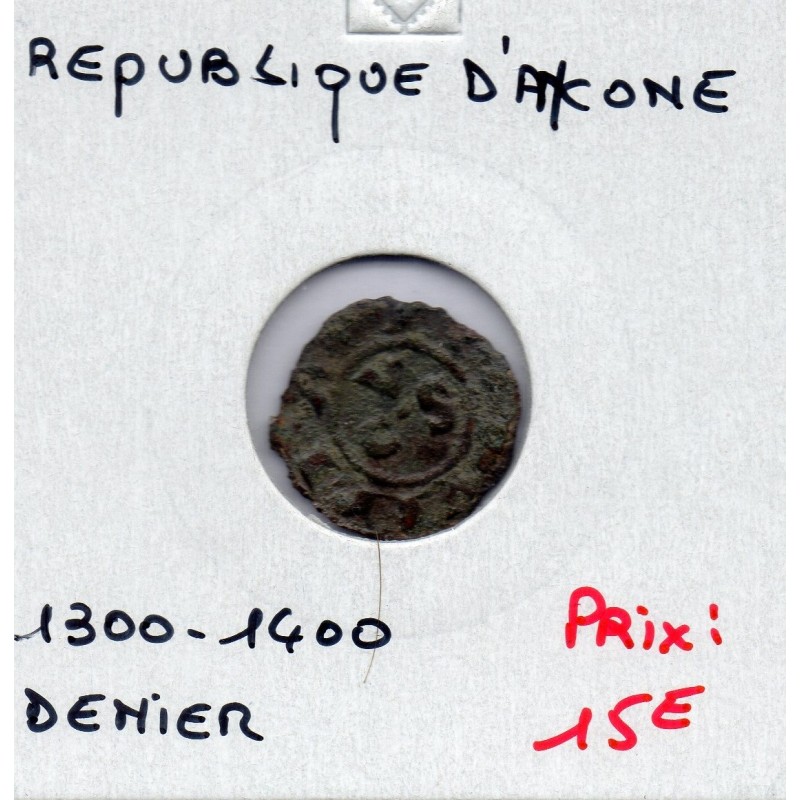 Italie Republique d'Ancone, Denaro 1300-1400 TB, pièce de monnaie