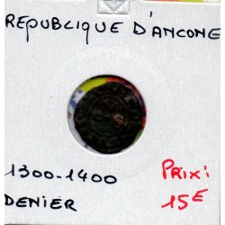 Italie Republique d'Ancone, Denaro 1300-1400 TB, pièce de monnaie