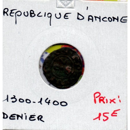 Italie Republique d'Ancone, Denaro 1300-1400 TB, pièce de monnaie