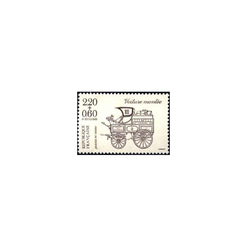 Timbre Yvert No 2526 Journée du timbre, voiture montée, issu du carnet