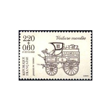 Timbre Yvert No 2526 Journée du timbre, voiture montée, issu du carnet