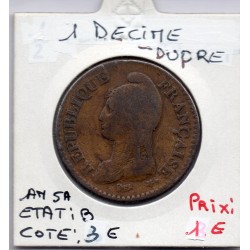 1 decime Dupré An 5 A paris B, France pièce de monnaie