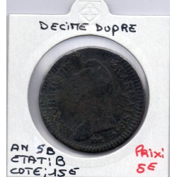 1 decime Dupré An 5 B Rouen B, France pièce de monnaie