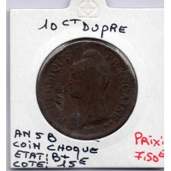 1 decime Dupré An 5 B coins Choqués B+, France pièce de monnaie