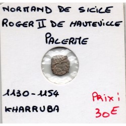 Italie Normands de Sicile Ruggero II Kharruba 1130-1154 Palerme TB pièce de monnaie