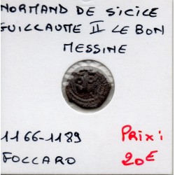 Italie Normands de Sicile Guillaume II Follaro 1166-1189 Messine TTB pièce de monnaie