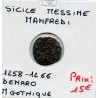 Italie Sicile Messine Manfred denaro M Gothique 1258-1266 TB pièce de monnaie