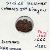 Italie Sicile Messine Charles 1er d'Anjou denaro Kar Omega 1266-1282 TB pièce de monnaie