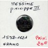 Italie Sicile Messine Philippe III Grano 1598-1621 TB pièce de monnaie