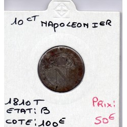 10 centimes Napoléon 1er 1810 T Nantes B, France pièce de monnaie