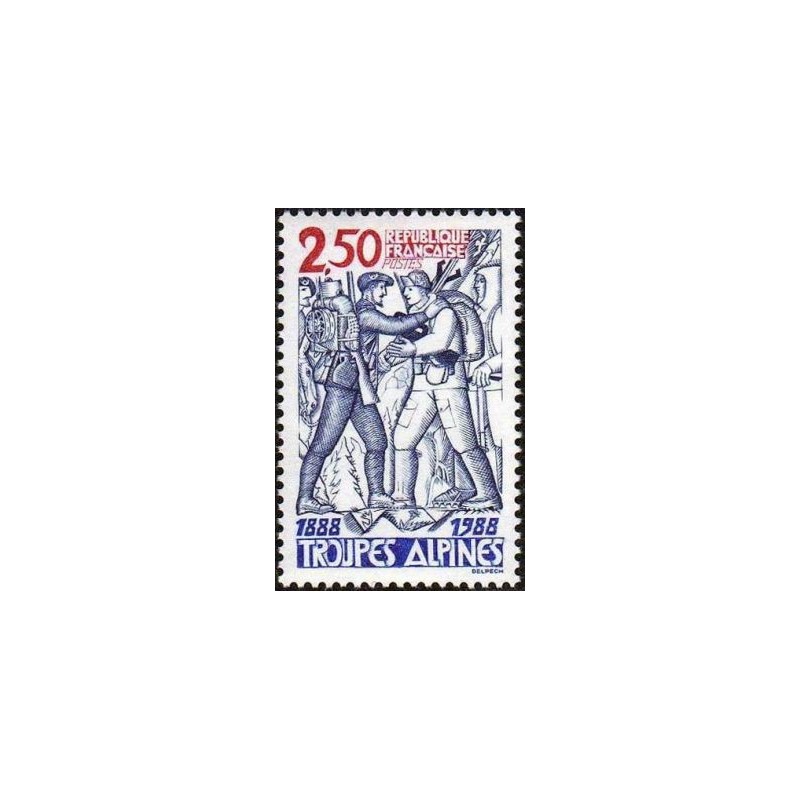 Timbre Yvert No 2543 Centenaire des troupes Alpines