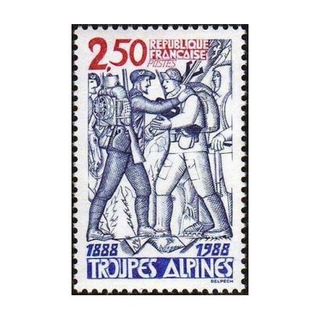 Timbre Yvert No 2543 Centenaire des troupes Alpines