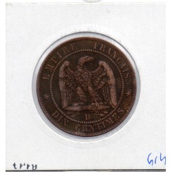 10 centimes Napoléon III tête nue 1855 D chien Lyon TTB, France pièce de monnaie