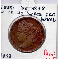 Essai 10 centimes Cérès 1848 par domard SPL, France pièce de monnaie