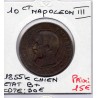 10 centimes Napoléon III tête nue 1855 K chien Bordeaux B+, France pièce de monnaie