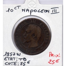 10 centimes Napoléon III tête nue 1857 W Lille TB, France pièce de monnaie