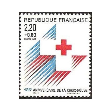 Timbre Yvert No 2555a Croix rouge, emblème, issu du carnet