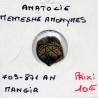 Anatolie Menteshe Anonymes 1 Mangir 709-871 AH TB pièce de monnaie
