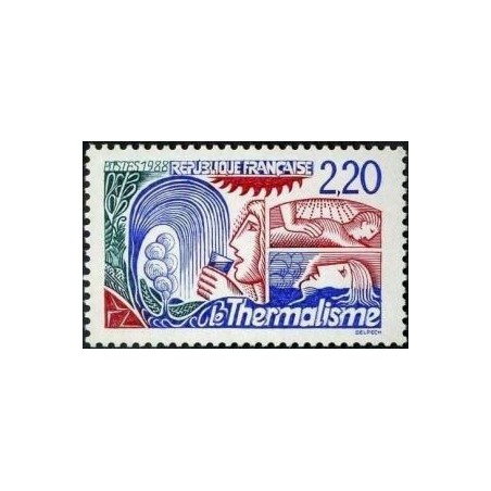 Timbre Yvert No 2556 Le Thermalisme, Source stylisée et curistes