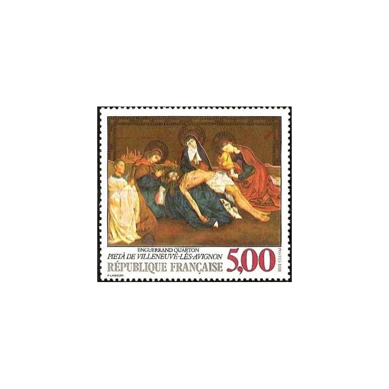 Timbre Yvert No 2558 Pieta de Vileneuve les Avignon d'Enguerrand Quarton