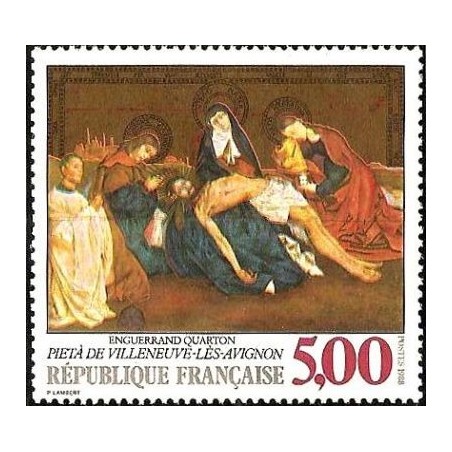 Timbre Yvert No 2558 Pieta de Vileneuve les Avignon d'Enguerrand Quarton